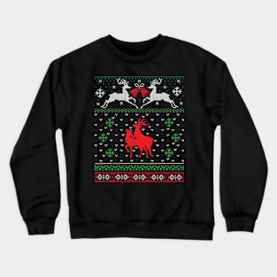 mating reindeer ugly Christmas sweater Crewneck Sweatshirt